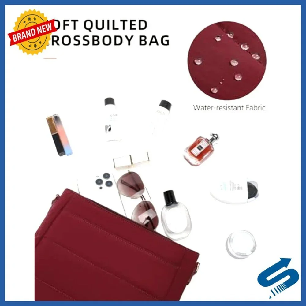 Puffer Quilted Crossbody Hobo Bag with Coin Wallet Adjustable Straps